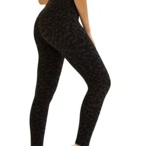 Ryderwear Women's High Waist Leggings Black Leopard Print Activewear XL